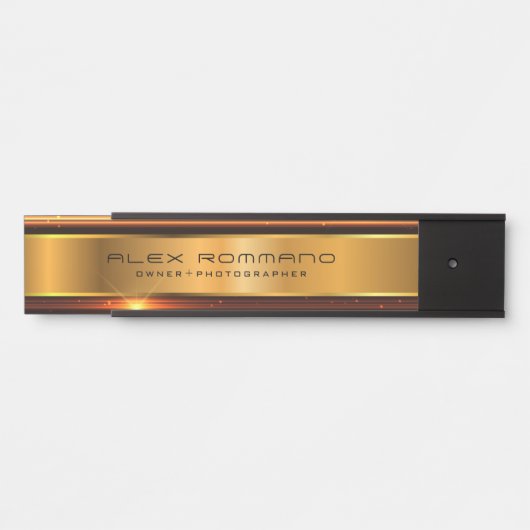 Shiny Gold Metallic Textur Türschild (Vorderseite )