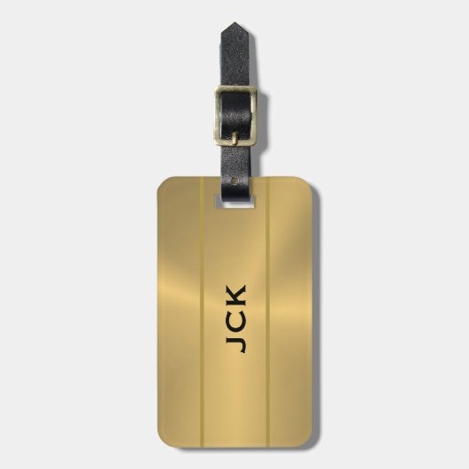 Shiny Gold Metallstruktur Gepäckanhänger (Vorderseite vertikal)