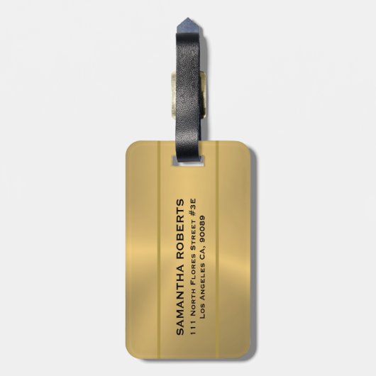 Shiny Gold Metallstruktur Gepäckanhänger (Rückseite vertikal)