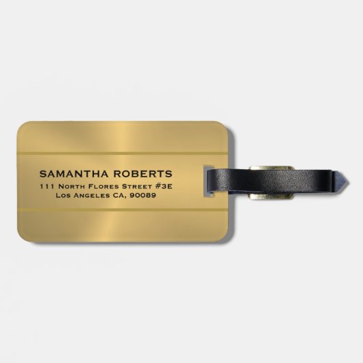 Shiny Gold Metallstruktur Gepäckanhänger (Rückseite horizontal)