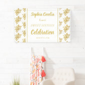 Shiny Gold Rose Party Banner (Insitu)