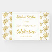 Shiny Gold Rose Party Banner (Horizontal)