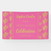 Shiny Gold Rose Party Banner (Horizontal)