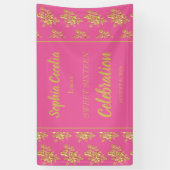 Shiny Gold Rose Party Banner (Vertikal)