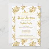 Shiny Gold Rose Sweet 16 Einladung (Vorderseite)