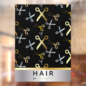 Shiny Gold & Silver Scissors Muster-Haarstylle Fensteraufkleber (Blatt 2)