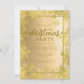 Shiny Gold Snowflakes Company Weihnachts-Party Einladung (Vorderseite)