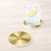 Shiny Gold Stainless Steel Textur Getränkeuntersetzer (Seite)