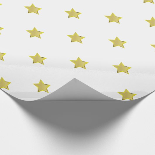 Shiny Gold Star Glamour Design White Geschenkpapier (Ecke)