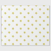 Shiny Gold Star Glamour Design White Geschenkpapier (Flach)