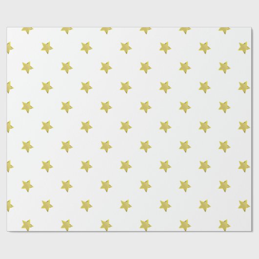 Shiny Gold Star Glamour Design White Geschenkpapier (Flach)