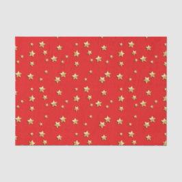 Shiny Gold Stars auf einem roten Hintergrund Seidenpapier