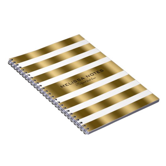 Shiny Gold Streifen mit weißem Hintergrund Notizblock (Rechte Seite)