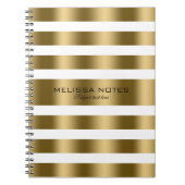 Shiny Gold Streifen mit weißem Hintergrund Notizblock (Vorderseite)