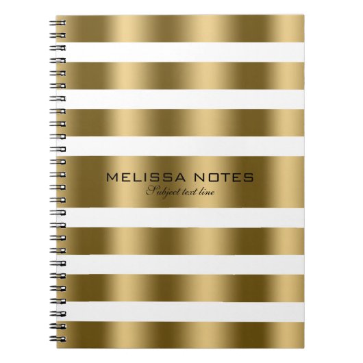 Shiny Gold Streifen mit weißem Hintergrund Notizblock (Vorderseite)