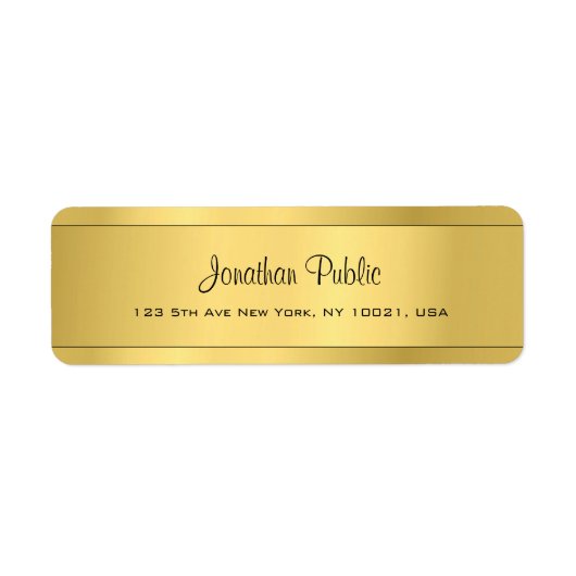 Shiny Gold Template Moderne Script Rücksendeadress (Vorne)