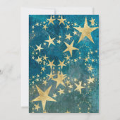 Shiny Gold und Blue Quinceanera Einladung (Rückseite)