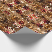 Shiny Gold und Rot Geschenkpapier (Ecke)