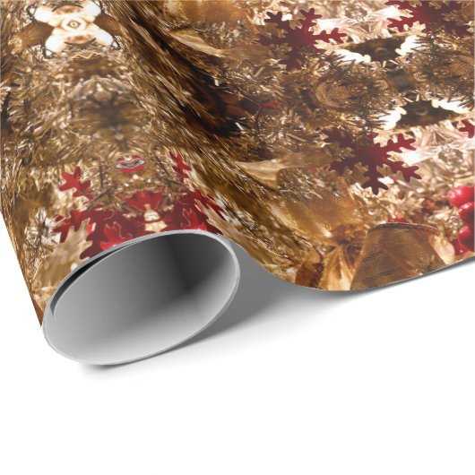 Shiny Gold und Rot Geschenkpapier (Rolleneckpunkt)