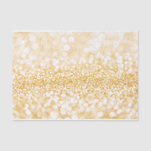Shiny Gold und White Glitzer Muster Seidenpapier (Vorderseite)