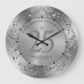 Shiny Gold Wirbel Circle Frame 50. Hochzeit Große Wanduhr (Vorderseite)