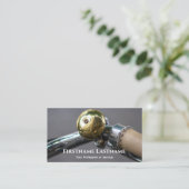 Shiny golden bike bell for Bicycle Repair Shops Visitenkarte (Stehend Vorderseite)