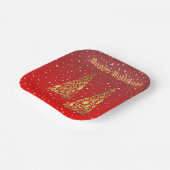 Shiny Golden Christmas Trees Holiday Paper Plate Pappteller (Gewinkelt)