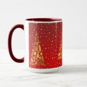 Shiny Golden Christmas Trees Tasse (Links)