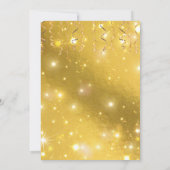 Shiny Golden Glitz Glamour Silvester Party Einladung (Rückseite)