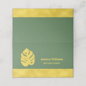 Shiny Golden Monstera Blätter auf dunkelgrün Treuekarte (Außenseite Aufgefaltet)