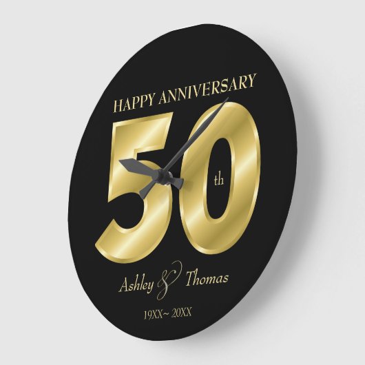 Shiny Golden Numbers Große Wanduhr (Winkel)