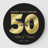 Shiny Golden Numbers Große Wanduhr (Vorderseite)