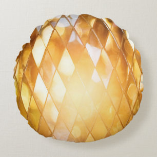 Shiny-goldenes Mosaikglas Rundes Kissen