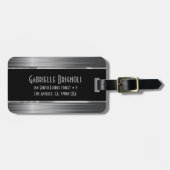 Shiny Gray Carbon Fibre Texture Gepäckanhänger (Vorderseite horizontal)