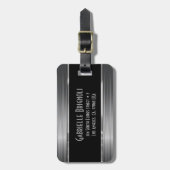 Shiny Gray Carbon Fibre Texture Gepäckanhänger (Vorderseite vertikal)