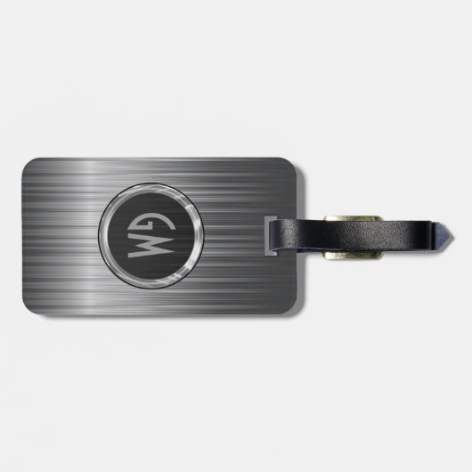 Shiny Gray Carbon Fibre Texture Gepäckanhänger (Rückseite horizontal)