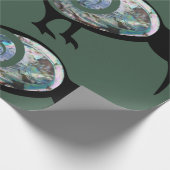 SHINY GREEN BLUE PAUA KIWI BIRD KORU NEW ZEALAND GESCHENKPAPIER (Ecke)