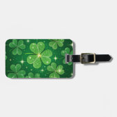 SHINY GREEN IRISH CELTIC KLEEBLATTS GEPÄCKANHÄNGER (Vorderseite horizontal)
