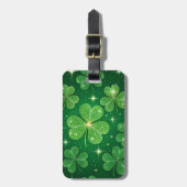 SHINY GREEN IRISH CELTIC KLEEBLATTS GEPÄCKANHÄNGER (Vorderseite vertikal)
