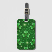 SHINY GREEN IRISH CELTIC KLEEBLATTS GEPÄCKANHÄNGER (Vorderseite Vertikal)