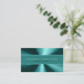Shiny Green Metallic Design Stainless Steel Look Visitenkarte (Stehend Vorderseite)