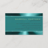 Shiny Green Metallic Design Stainless Steel Look Visitenkarte (Rückseite)