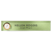 Shiny Green Modern Background Namensplakette (Vorderseite)