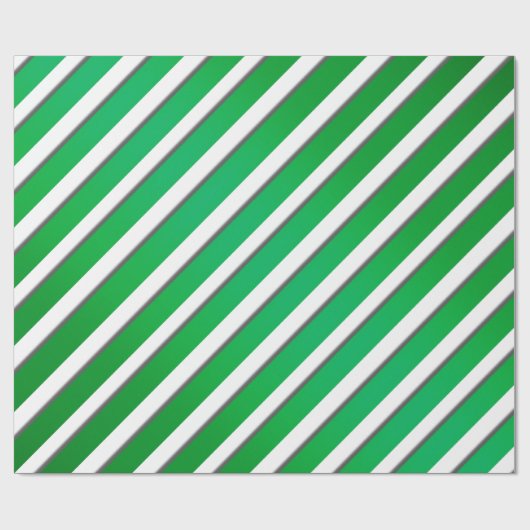 Shiny Green Ribbon Stripes Geschenkpapier (Flach)