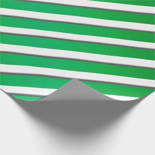 Shiny Green Ribbon Stripes Geschenkpapier (Ecke)