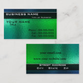 Shiny Green und Blue Metal Generic Visitenkarte (Vorne/Hinten)