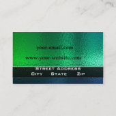 Shiny Green und Blue Metal Generic Visitenkarte (Rückseite)