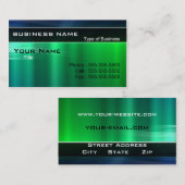 Shiny Green und Blue Metal Look Visitenkarte (Vorne/Hinten)