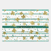 Shiny Green und Gold Kleeblatt Festivals Set 3 Geschenkpapier Set (Vorderseite 3)