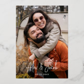 Shiny Groovy Sparkle 70er Pink & Red Foto Wedding Folieneinladung (Rückseite)